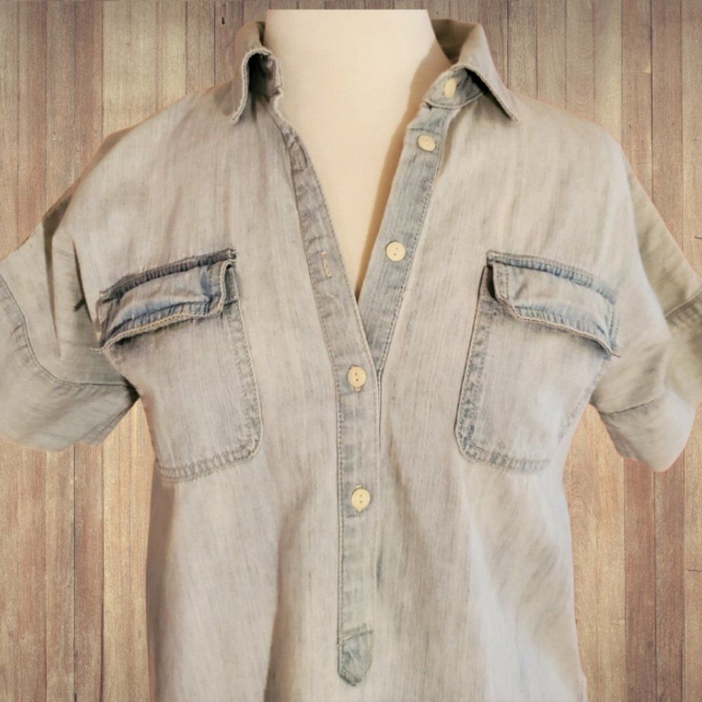 Chaps Ralph Lauren Tunic Denim Shirt Dress - Size M - Picture 4 of 7